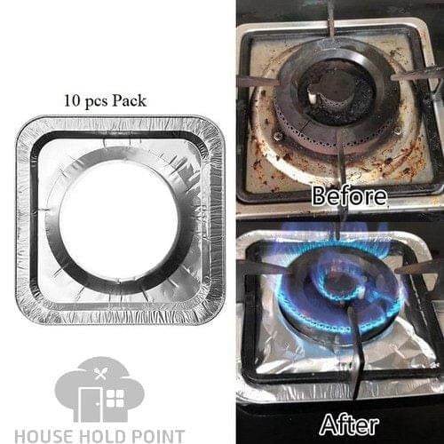 10Pcs Disposable Aluminium Stove Protector Covers