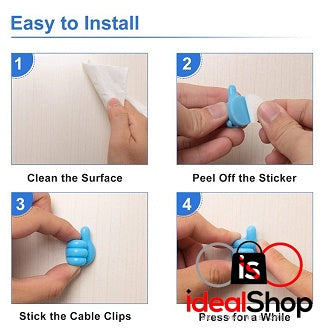 10Pcs Thumb Hooks Adhesive Cable Holder