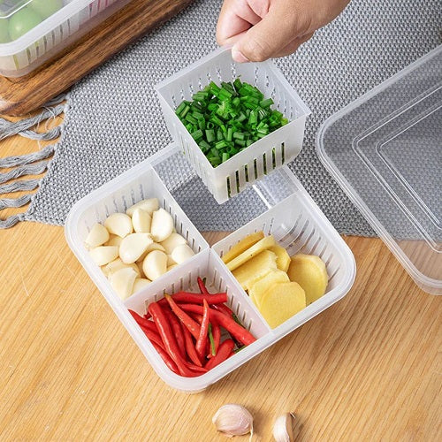 4 Compartment Refrigerator Storage Box