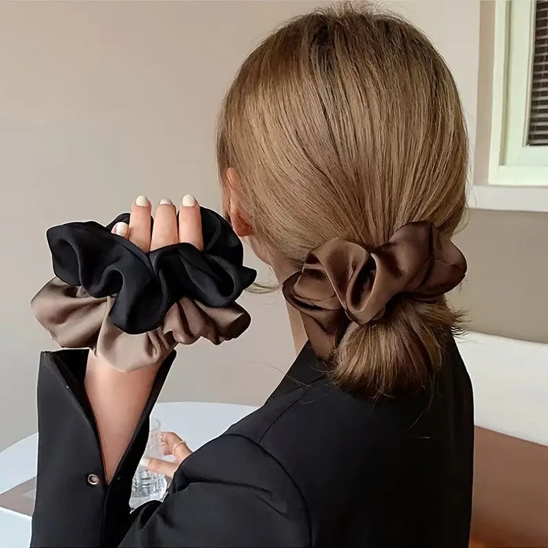 Scrunchies Of Satin Silk Fabric Adjustable Beautiful Looking For Hairs and Hands