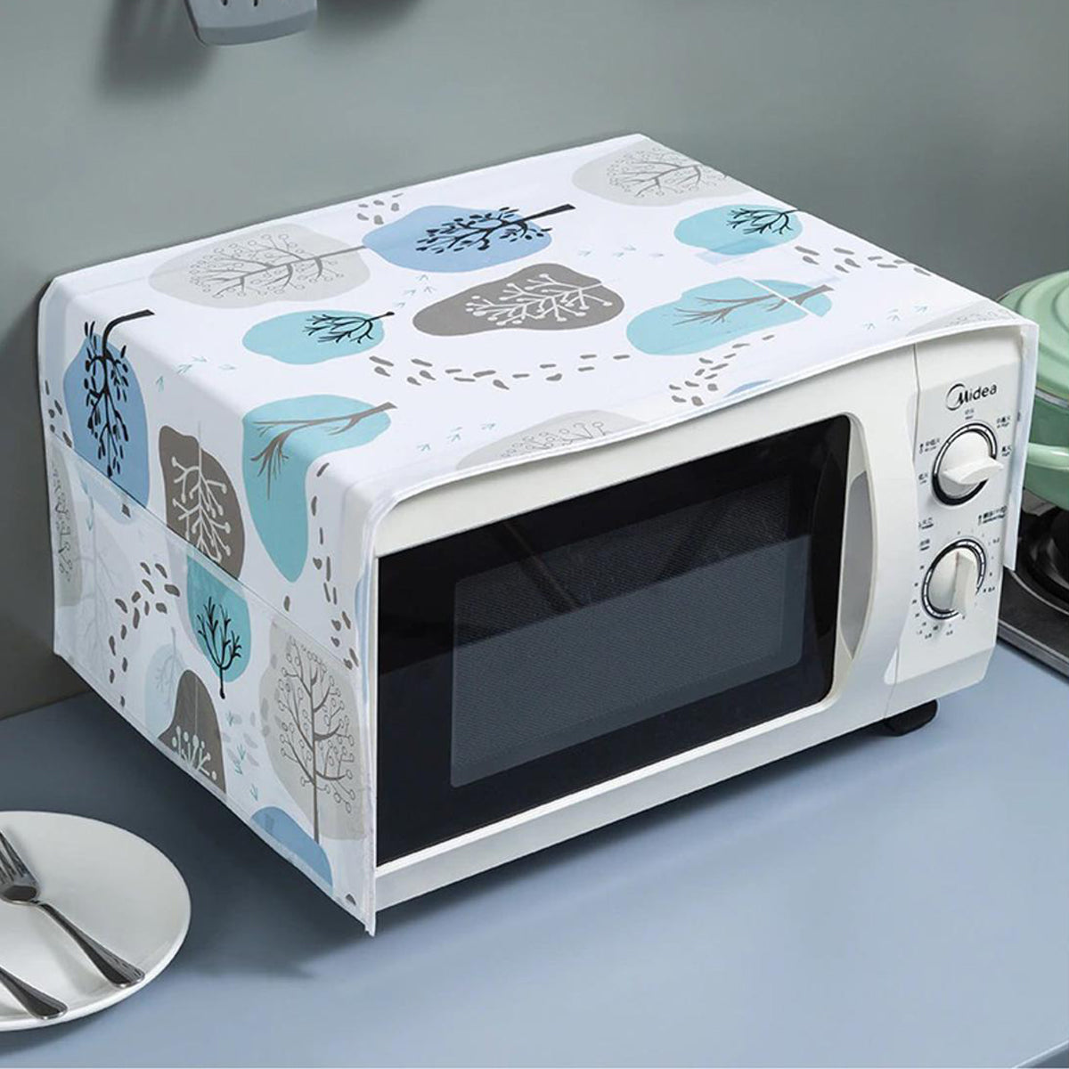 Microwave Oven Cover Dust proof Double Pocket Storage Bag Size 17x45 inches