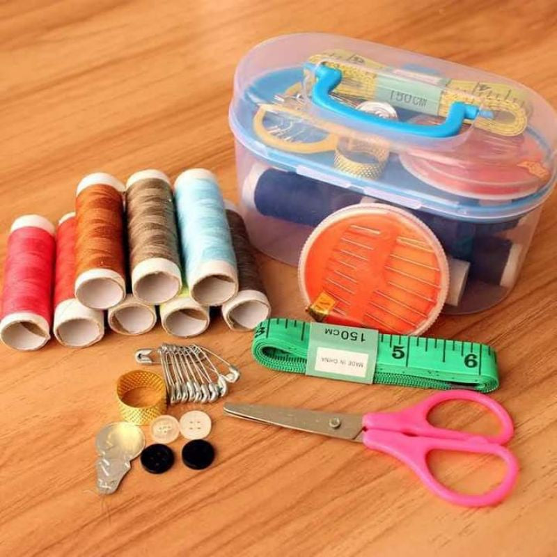 Sewing Box Kit Set thread, Needle,Hand Tape ,Scissor Storage universal sewing accessories