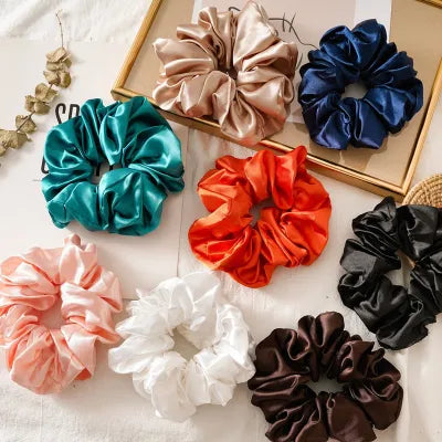 Scrunchies Of Satin Silk Fabric Adjustable Beautiful Looking For Hairs and Hands