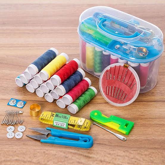 Sewing Box Kit Set thread, Needle,Hand Tape ,Scissor Storage universal sewing accessories