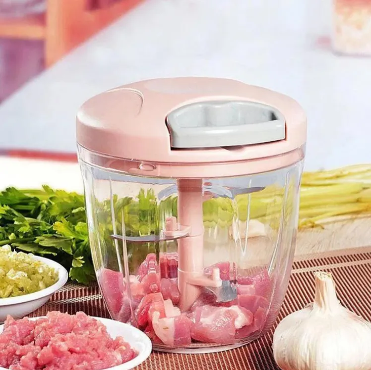 Manual Speedy Chopper, Vegetable Cutter and Slicer, Hand Pull Chopper, Speedy Chopper With 5 Blades 900 ML