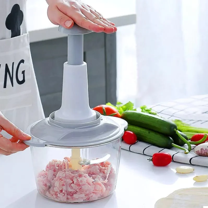MULTI FOOD CHOPPER 1.5 LITER with 3 Curved Stainless Steel Blades with Greater,