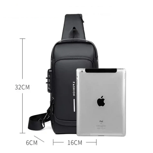 Anti-theft Waterproof Cross body Bag with USB Charging Multifunctional Casual Bag