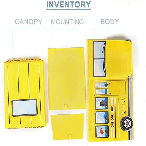School Bus Design Storage box cum Sitting Stool Cartoon Children's Toy Storage Box for Kids