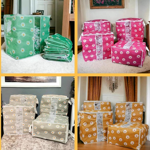 Flower Printed Large Storage Bag High Quality
