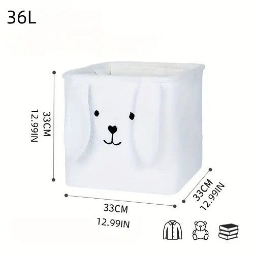 Soft Plush Big Ear Bunny Storage Basket