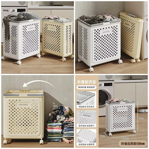 LARGE CAPACITY MOVABLE FOLDING LAUNDRY BASKET
