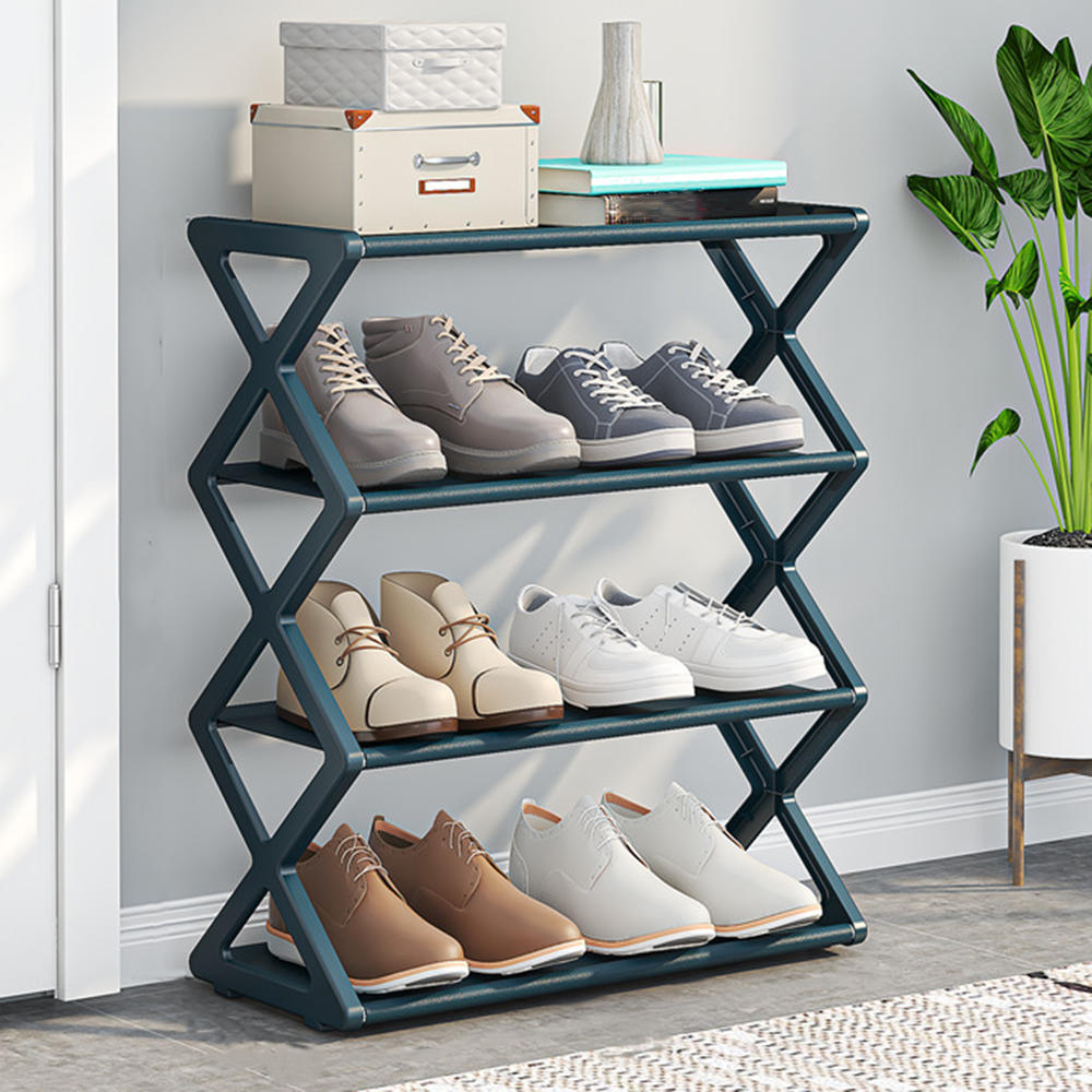 X-Shaped 4 Tier multifunctional Shoe rack