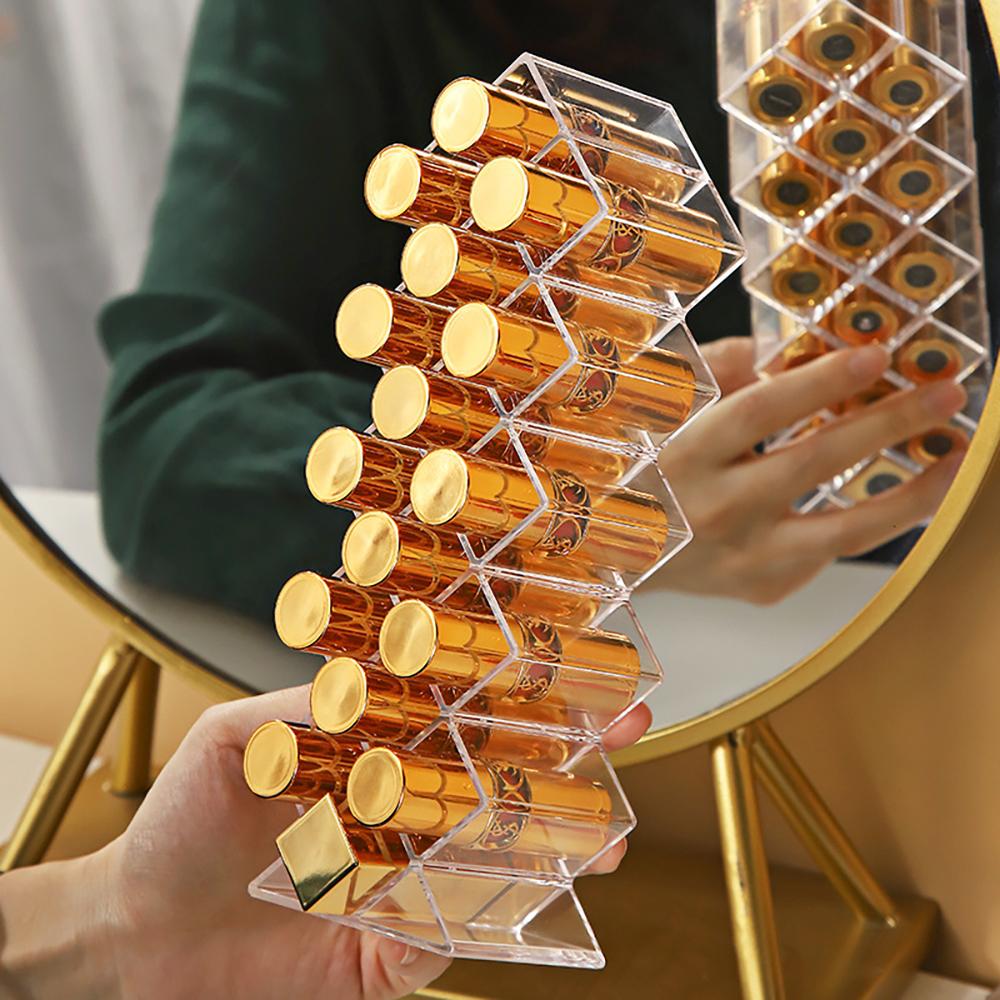 16-Grid Lipstick Holder Acrylic Transparent Makeup Organizer