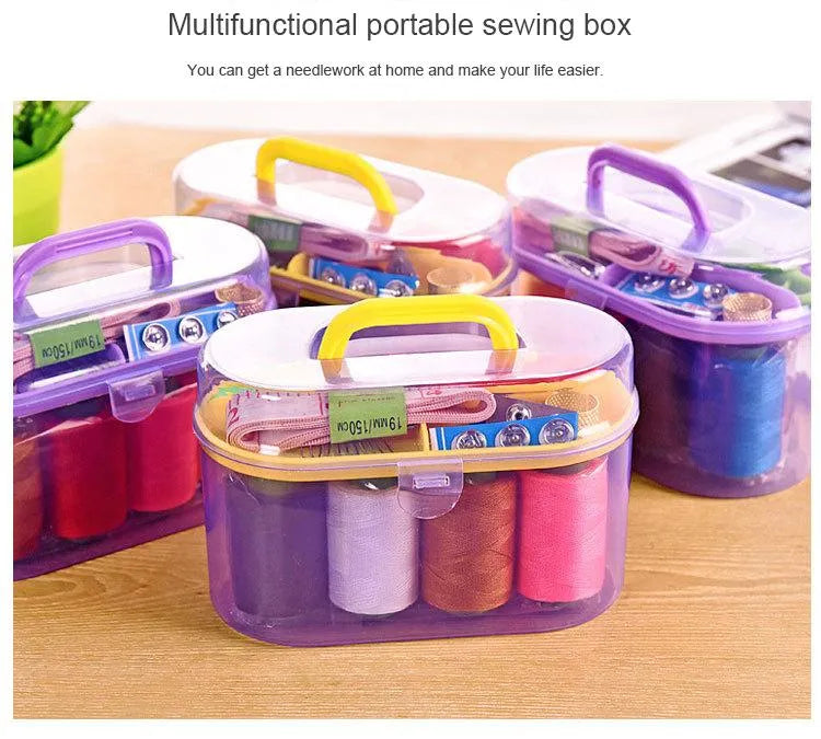 Sewing Box Kit Set thread, Needle,Hand Tape ,Scissor Storage universal sewing accessories