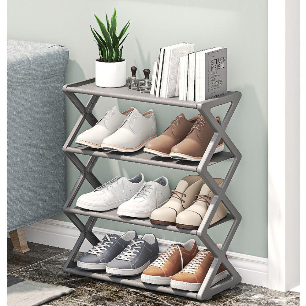 X-Shaped 4 Tier multifunctional Shoe rack