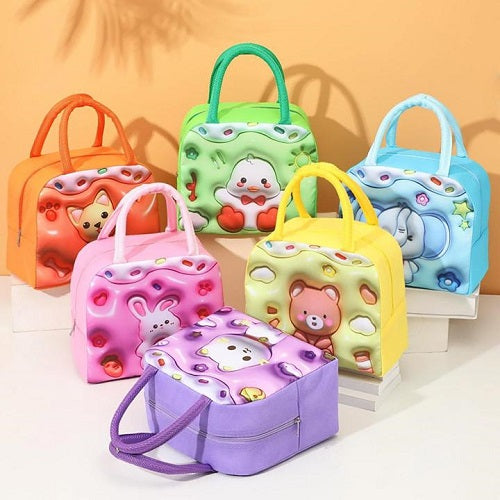 3D Thermal Lunch Bag, Cartoon Bento Bag, Large Capacity Lunch Bag with Foil Insulation