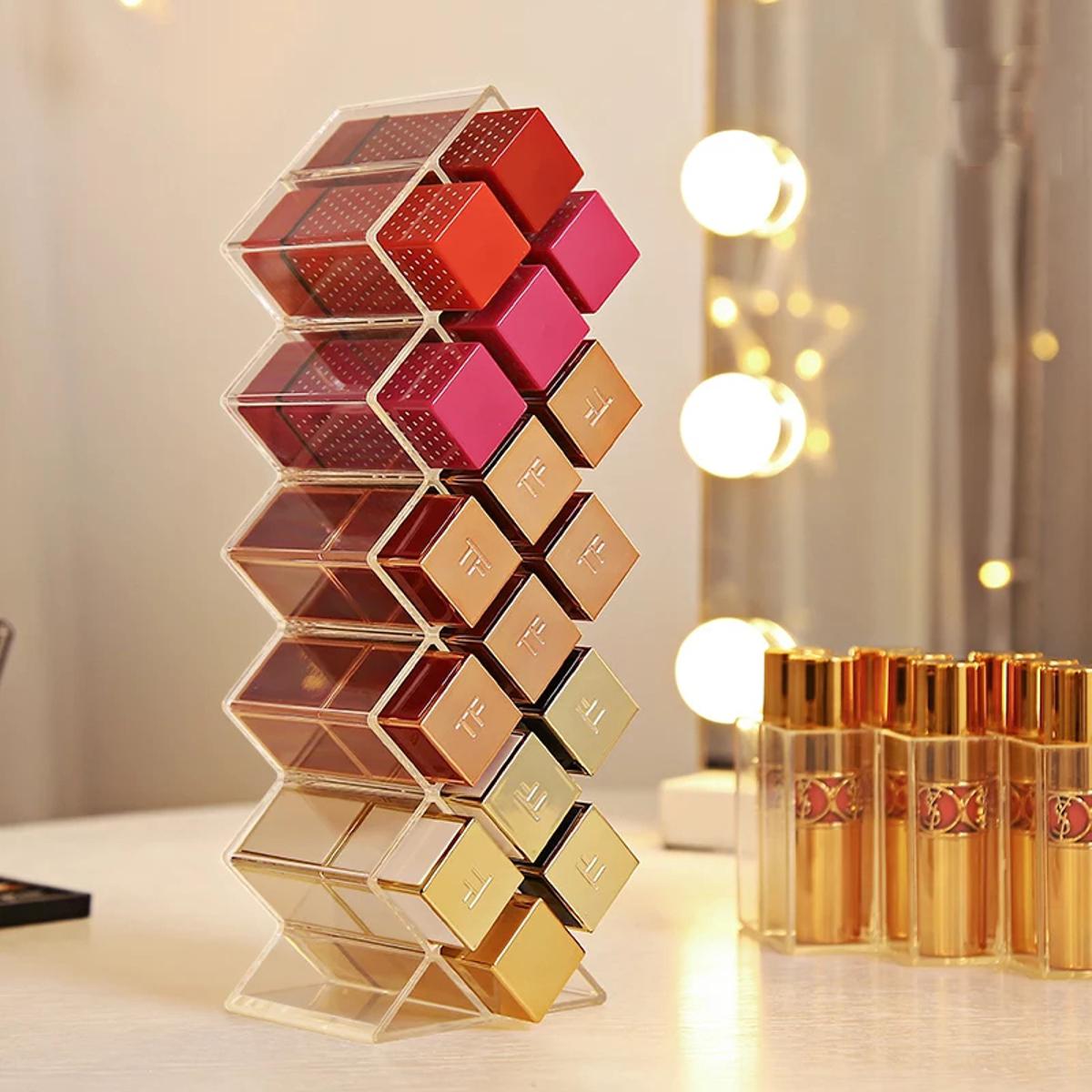 16-Grid Lipstick Holder Acrylic Transparent Makeup Organizer