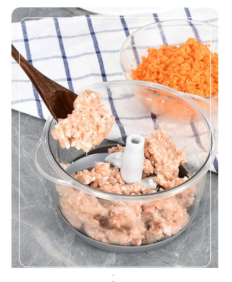 MULTI FOOD CHOPPER 1.5 LITER with 3 Curved Stainless Steel Blades with Greater,