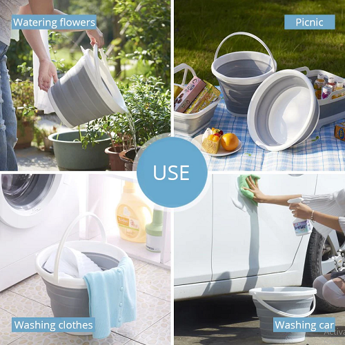 Silicone Folding Collapsible Portable Water Bucket (5 Ltr & 10 Ltr)