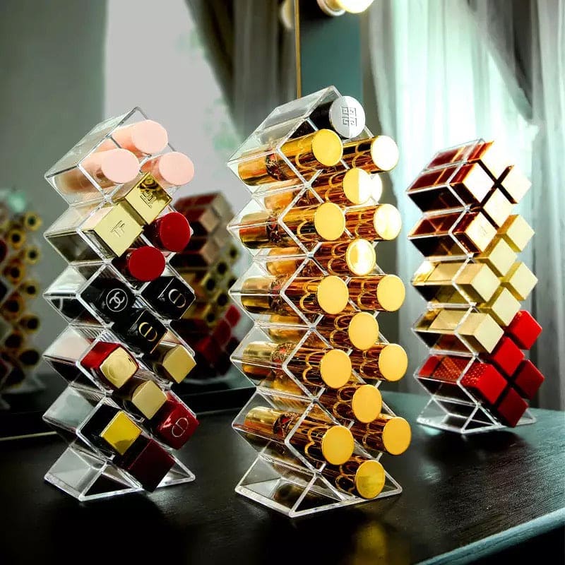 16-Grid Lipstick Holder Acrylic Transparent Makeup Organizer