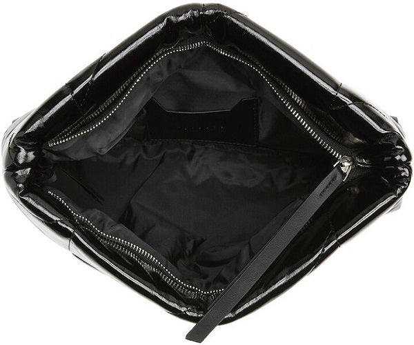 Topshop large quilted clutch Leather bag in black