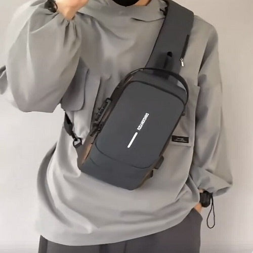 Anti-theft Waterproof Cross body Bag with USB Charging Multifunctional Casual Bag