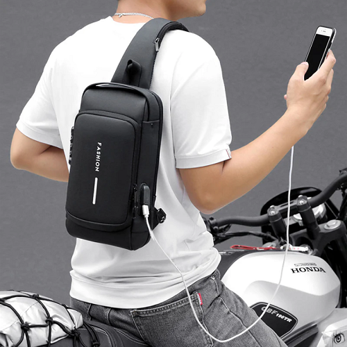 Anti-theft Waterproof Cross body Bag with USB Charging Multifunctional Casual Bag
