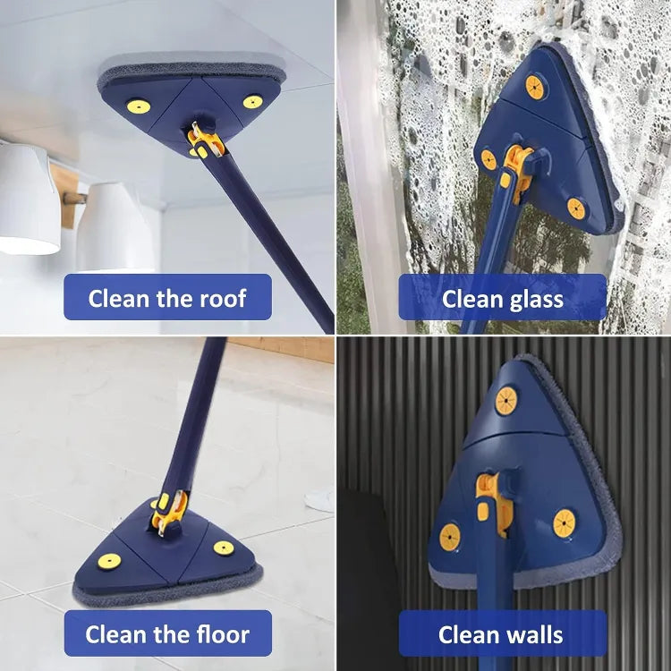 360° Rotatable Adjustable Cleaning Mop Extendable Triangle Mop with Long Handle