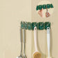 1Pcs Six Row Hooks Free Punching Non-Slip Hook Wall-Mounted Kitchen Bathroom Hook