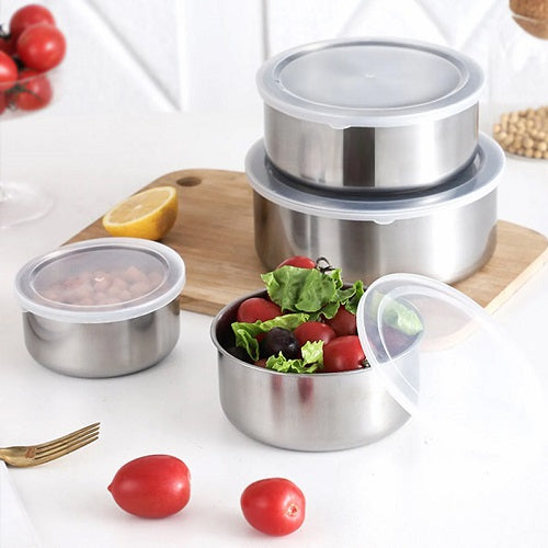 5 Pcs Stainless Steel Bowls Set With Lids