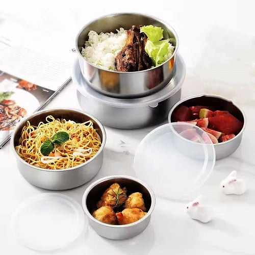 5 Pcs Stainless Steel Bowls Set With Lids