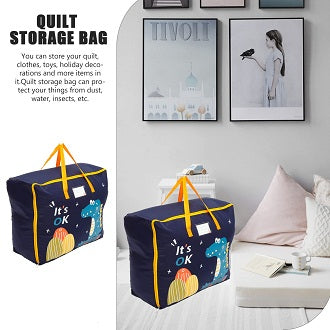 Pack of 2 Double Zipper Storage Bags Cartoon Pattern