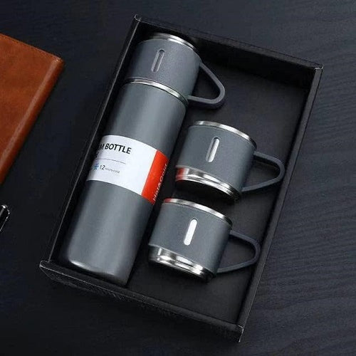 Vacuum Flask Set Stainless Steel Drinking Metal Water Bottle Gift High Quality Vacuum Flask Bottle - 500ml