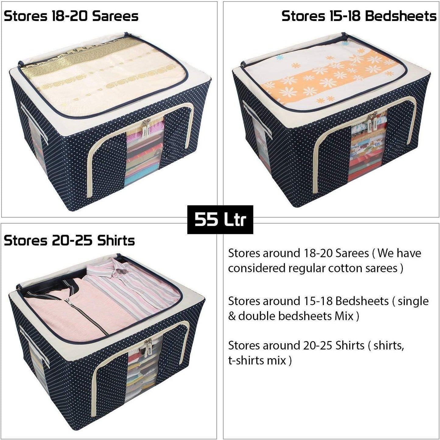 55 Litres Storage Basket Thick Steel Frame Large Capacity (Imported)