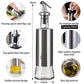 Glass Oil Bottle for Kitchen 300ml with Stainless Steel covered Body