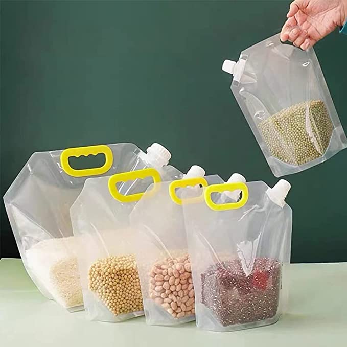 2 Pcs Kitchen Storage Sealed Bag Transparent Whole Grains Packaging Bag (3 Liter)