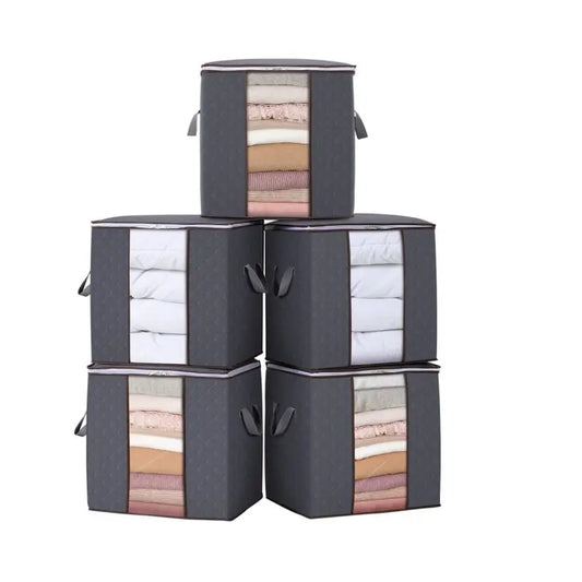 Improved Quality LARGE Storage Bags Organizers Portable Bamboo Clothes Blanket Large Folding Bag non woven Storage Boxes topsky DOUBLE ZIPPER