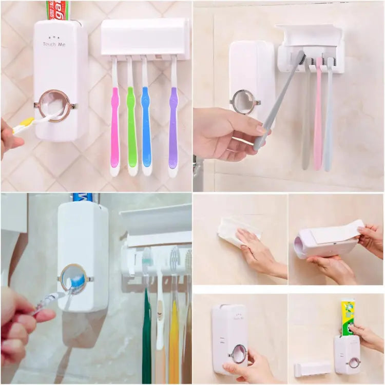 Toothpaste Dispenser Toothbrush Holder