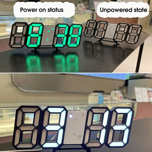 3D LED Digital Clock Wall clock plus table clock with Alarm night glowing