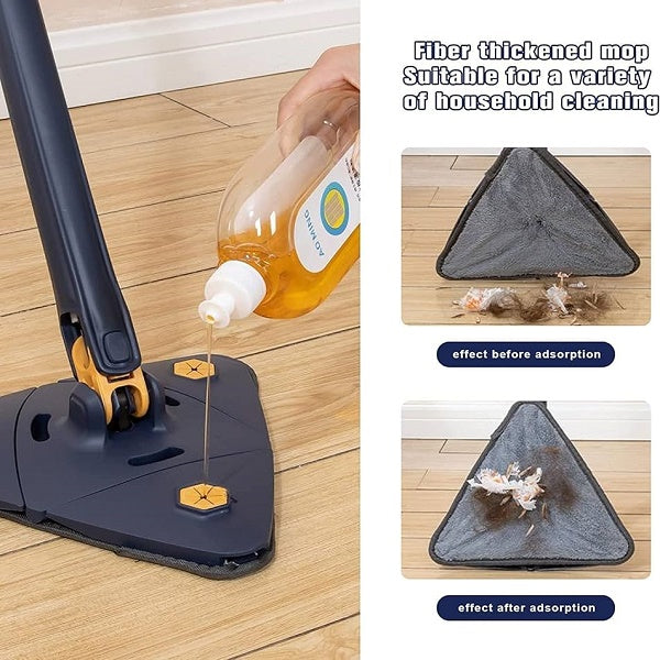 360° Rotatable Adjustable Cleaning Mop Extendable Triangle Mop with Long Handle