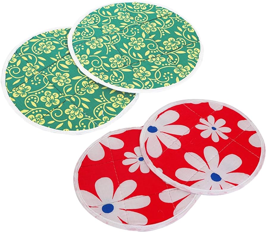 (PACK OF 2) Printed Cotton Roti Basket Circle - Roti Chapati Box - Multi color Multi design - Zip Roti Cover