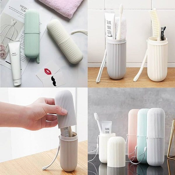 Portable Toothbrush Case Toothpaste Cup Holder Protect Storage Box Travel Organizer