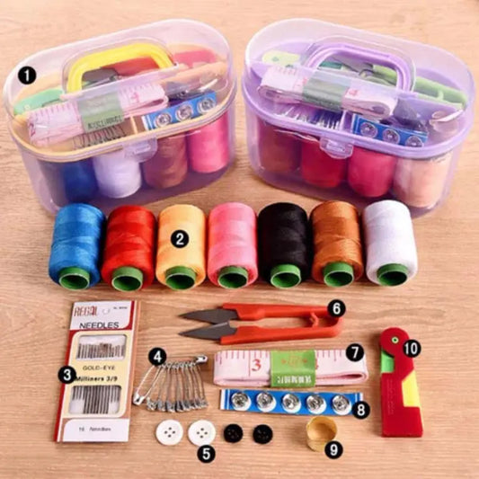 Sewing Box Kit Set thread, Needle,Hand Tape ,Scissor Storage universal sewing accessories