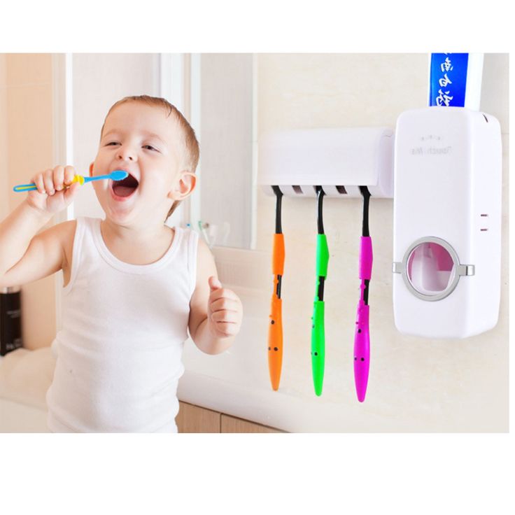 Toothpaste Dispenser Toothbrush Holder