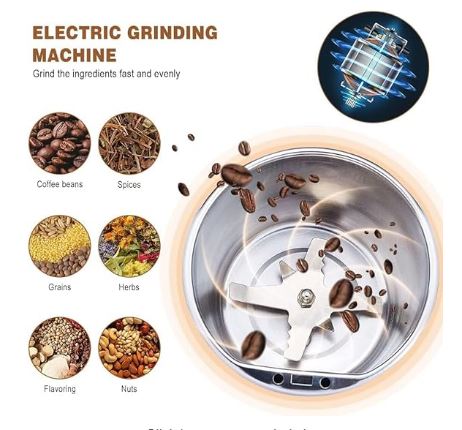 Mini stainless steel Electric Coffee Bean Grinder Portable Grinder Herbs Salt Pepper Spices Nuts Grains Powder Crusher