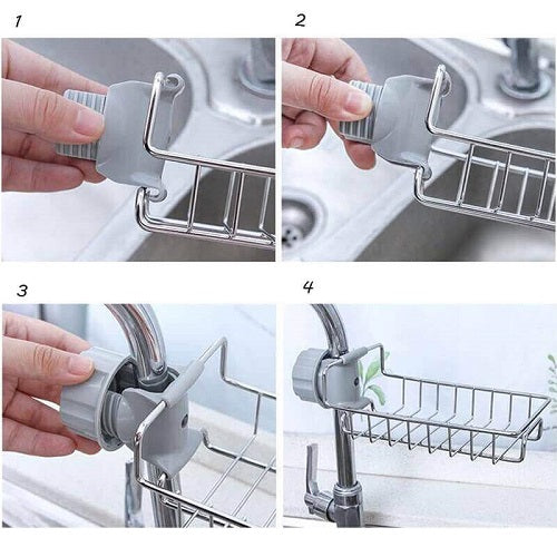 Sink Faucet Storage Rack Stainless Steel