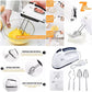 Scarlett 7-Speed Electric Hand Mixer with 4 Pieces Stainless Blender, Egg Cake/Cream Mix, Standard, White