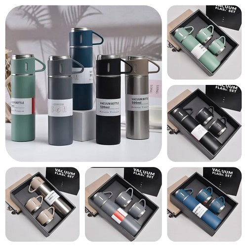 Vacuum Flask Set Stainless Steel Drinking Metal Water Bottle Gift High Quality Vacuum Flask Bottle - 500ml