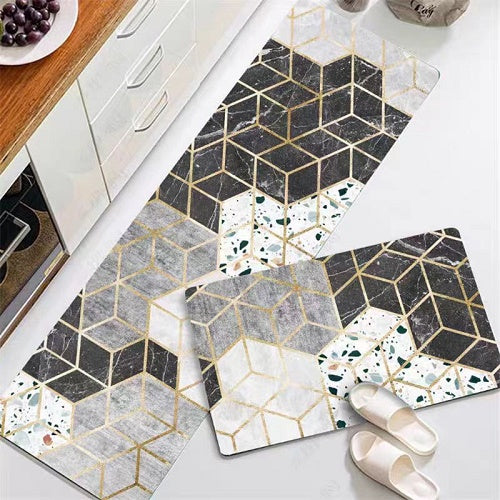 Pack Of 2 Pcs Mat Set Kitchen Floor Mat Non-Slip