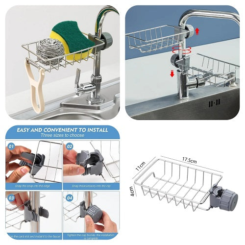 Sink Faucet Storage Rack Stainless Steel
